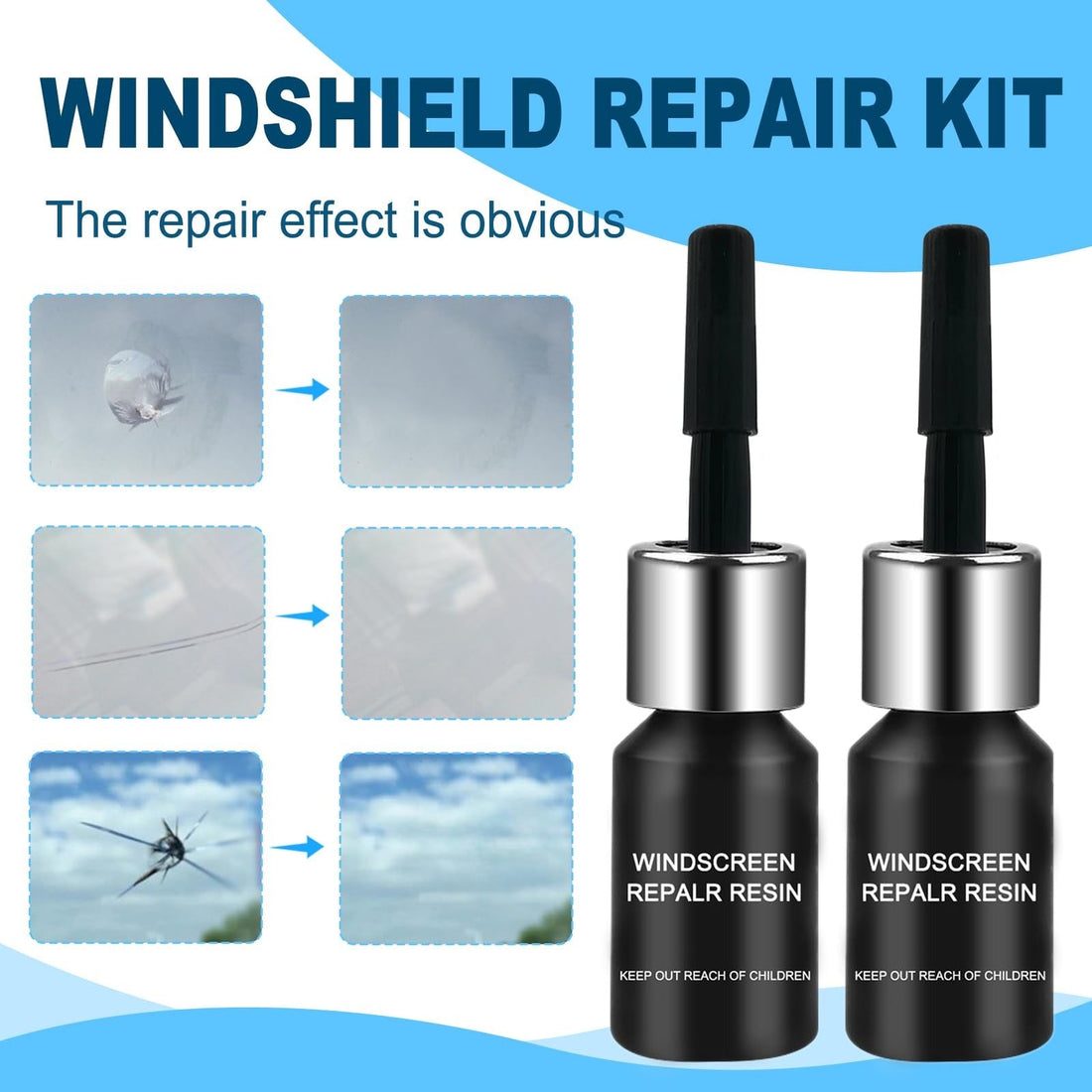 Windshield Crack Repair Kit– Stops Cracks Instantly FREE SHIPPING ALL OVER KSA