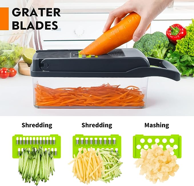 Vegetable cutter chopper and slicer.(6 in 1)                                              Free delivery all over KSA