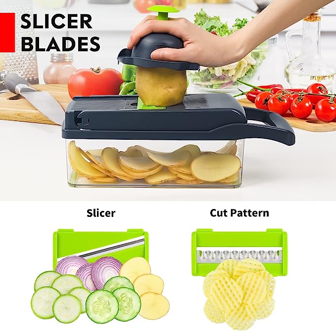 Vegetable cutter chopper and slicer.(6 in 1)                                              Free delivery all over KSA